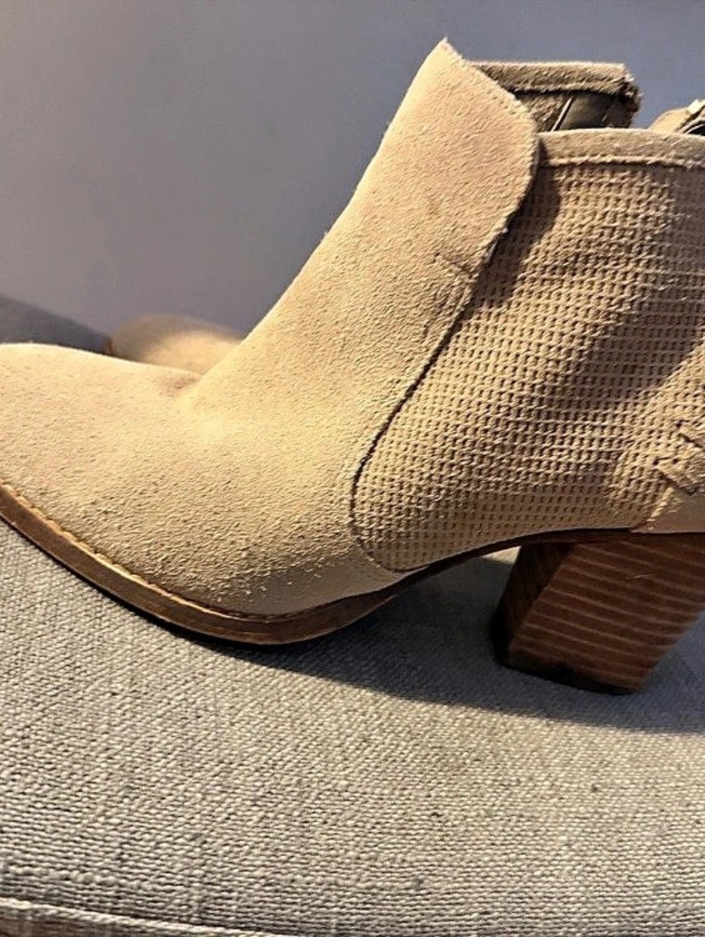 Marc Fisher Alvira Bootie Suede Ankle Boots in Beige